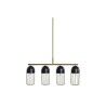 Lampadario DKD Home Decor Nero Dorato 220 V 50 W (60 x 11 x 26 cm)