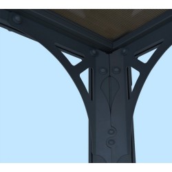 Pérgola Milano 3x3m alumínio cinza e policarbonato Canopia