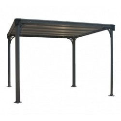 Pérgola Milano 3x3m alumínio cinza e policarbonato Canopia