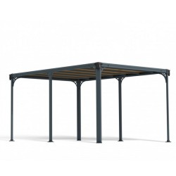 Pergola Milano 3x4.3m aluminium gris et polycarbonate Canopia