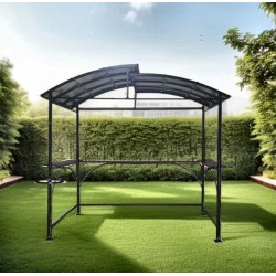 Dallas Grill Shelter, 2,6x 1.50m aus anthrazitgrauem Aluminium