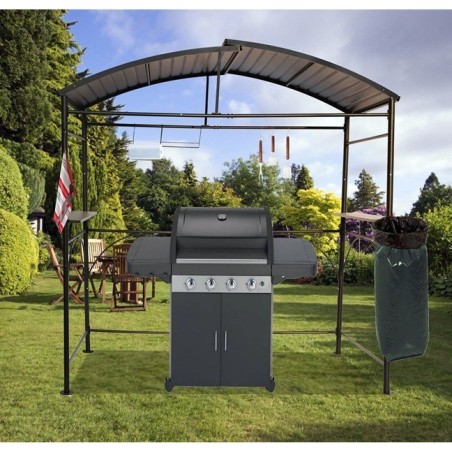 Dallas Grill Shelter, 2,6x 1.50m aus anthrazitgrauem Aluminium