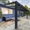 Stockholm Aluminium Lean- 3.4x7.3m Pergola Anthracite Grey with Canopia Transparent Roof