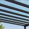 Stockholm Aluminium Lean- 3.4x7.3m Pergola Anthrazitgrau mit transparentem Dach Canopia