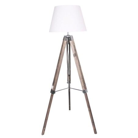 Lámpara de Pie Home ESPRIT Blanco Marrón Madera 40 x 40 x 150 cm