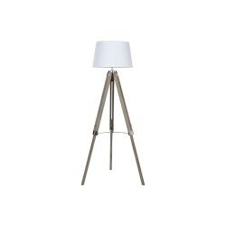 Lámpara de Pie Home ESPRIT Blanco Marrón Madera 40 x 40 x 150 cm