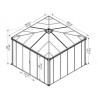 Ledro Geschlossener Gartenpavillon 3.6X3.6 transparentem und Aluminium-Vordach