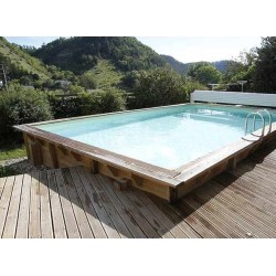Piscina Legno Sunwater 550x300 H140cm Fodera Blu Ubbink
