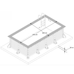 Piscina in legno caraibico 550x300 h140cm fodera beige Ubbink