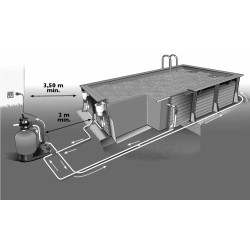 Piscine Bois Caraibes 550x300 H140cm Liner beige Ubbink