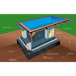 Piscina de madera caribeña 550x300 h140cm Liner Beige Ubbink