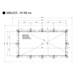Piscine Bois Caraibes 550x300 H140cm Liner beige Ubbink