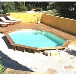 Piscina de Madera Ubbink Caribe 485x335 H120 Liner beige