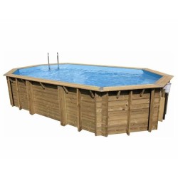 Piscine Bois Ubbink Caraibes  820x470 H130 Liner bleu