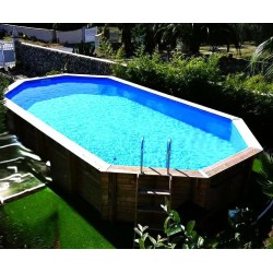Piscine Bois Ubbink Caraibes  820x470 H130 Liner bleu