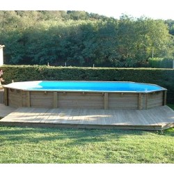 Piscine Bois Ubbink Caraibes  820x470 H130 Liner bleu