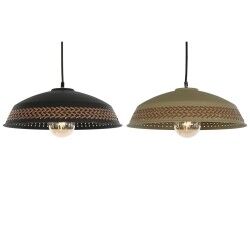 Candeeiro de teto DKD Home Decor Castanho Preto Creme Metal 50 W 42 x 42 x 24 cm (2 Unidades)
