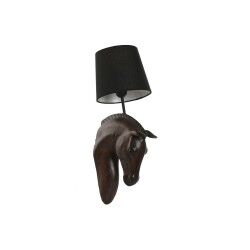 Luminária de parede Home ESPRIT Preto Catanho escuro Colonial Cavalo 220 V 18 x 21,5 x 50,5 cm (2 Unidades)