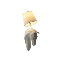Wandleuchte Home ESPRIT Weiß 50 W Moderne Pferd Antiker Finish 220 V 18 x 21,5 x 50,5 cm