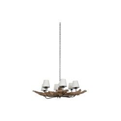 Lámpara de Techo Home ESPRIT Hierro madera de teca 130 X 130 X 35 cm