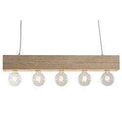 Deckenlampe Home ESPRIT Weiß Schwarz Hellbraun Holz 50 W 80 x 10 x 30 cm