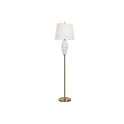Lámpara de Pie Home ESPRIT Blanco Dorado 220 V 43 x 43 x 170 cm