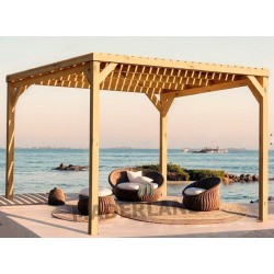 Pergola toiture en lames de bois Toulouse 4.2x3m 13m2