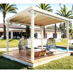 Pergola roof with wooden slats Strasbourg 3x3m 9m2