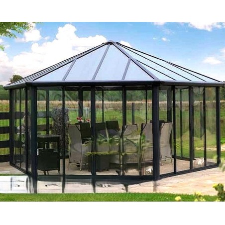 Tonnelle de jardin fermée Garda 6X5.2 Transparent et Aluminium Canopia