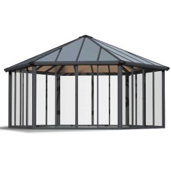 Tonnelle de jardin fermée Garda 6X5.2 Transparent et Aluminium Canopia
