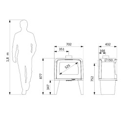 Fogão a Lenha Paul Haut Supra Ferro Fundido 10kW