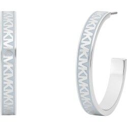 Brincos femininos Michael Kors LOGO HOOP Aço inoxidável Prateado