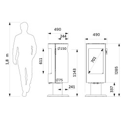 Poêle à bois Chloe sur pied Supra 7.1kW